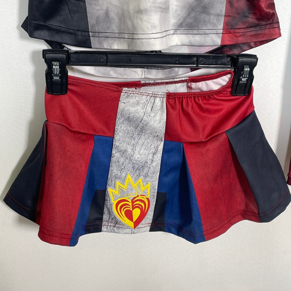 Disney Evie Descendants 3 Piece Red Blue Skirt and Leggings Set Girl's SMALL - Picture 8 of 16